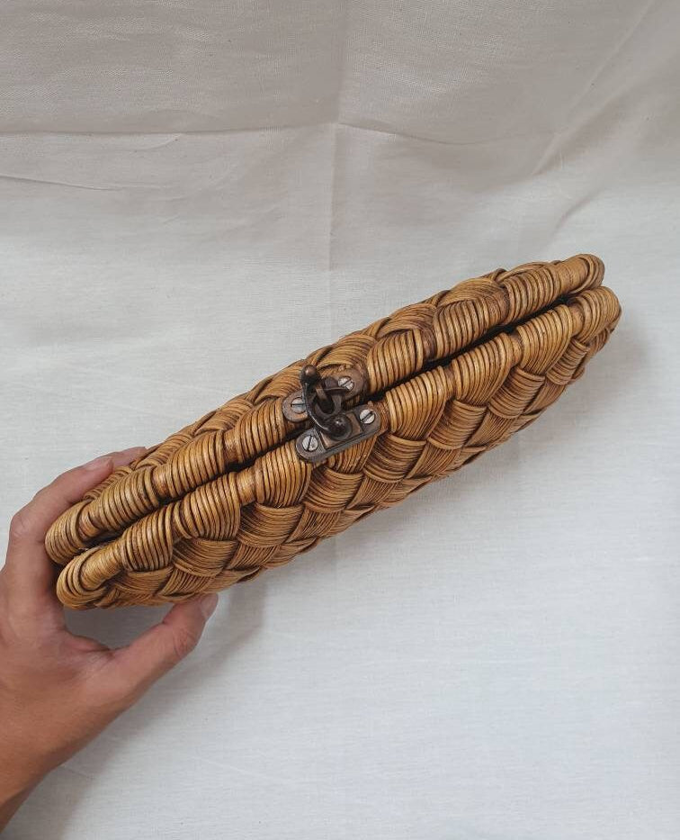 Handwoven Rattan Wicker Clutch Bag